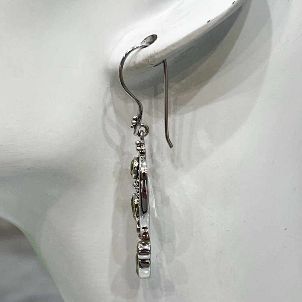 SAJEN Sterling Silver Peridot Dangle Earrings - Picture 7 of 10